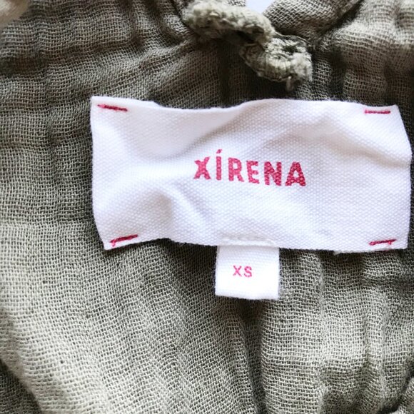 XIRENA Faedra Old Sage Green Gauze Cotton V Neck Sleeveless Dress Womens XS - Picture 4 of 12